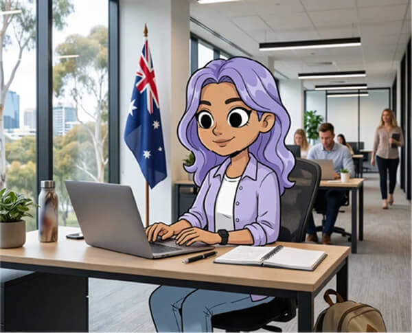 Imagen animada con una bandera de Australia
