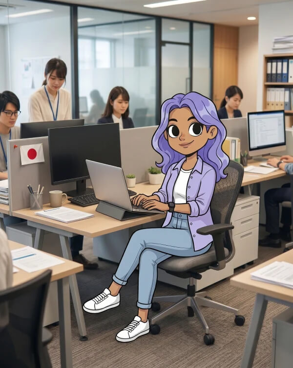 Imagen animada usando un portátil